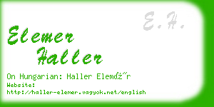 elemer haller business card